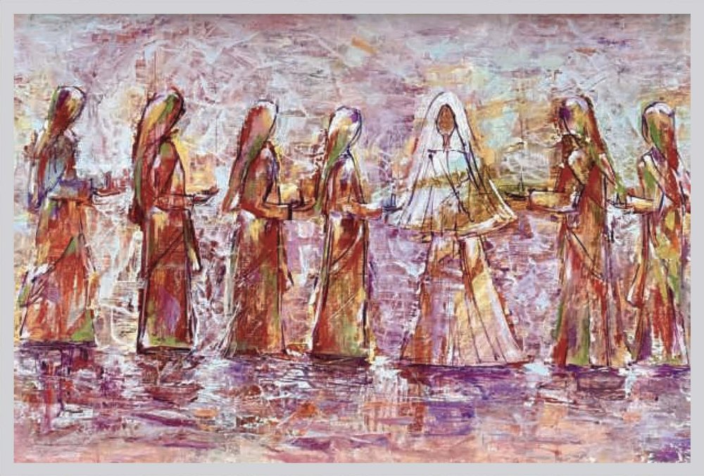 Anatolian Wedding Cultural Heritage Oil Painting by Tuba Ahsan