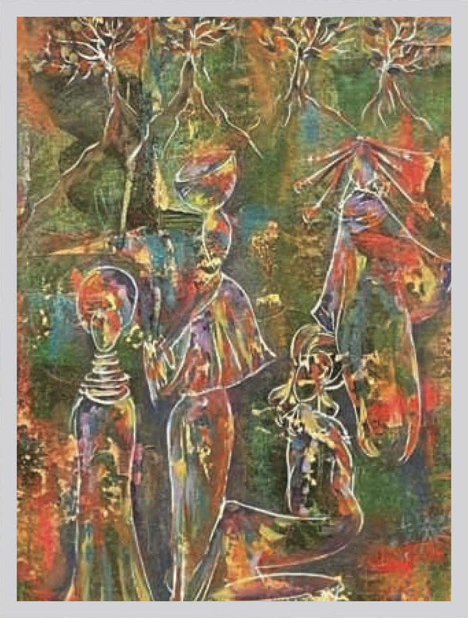 Rising From the Earth Abstract Oil Painting by Turkish Artist Tuba Ahsan