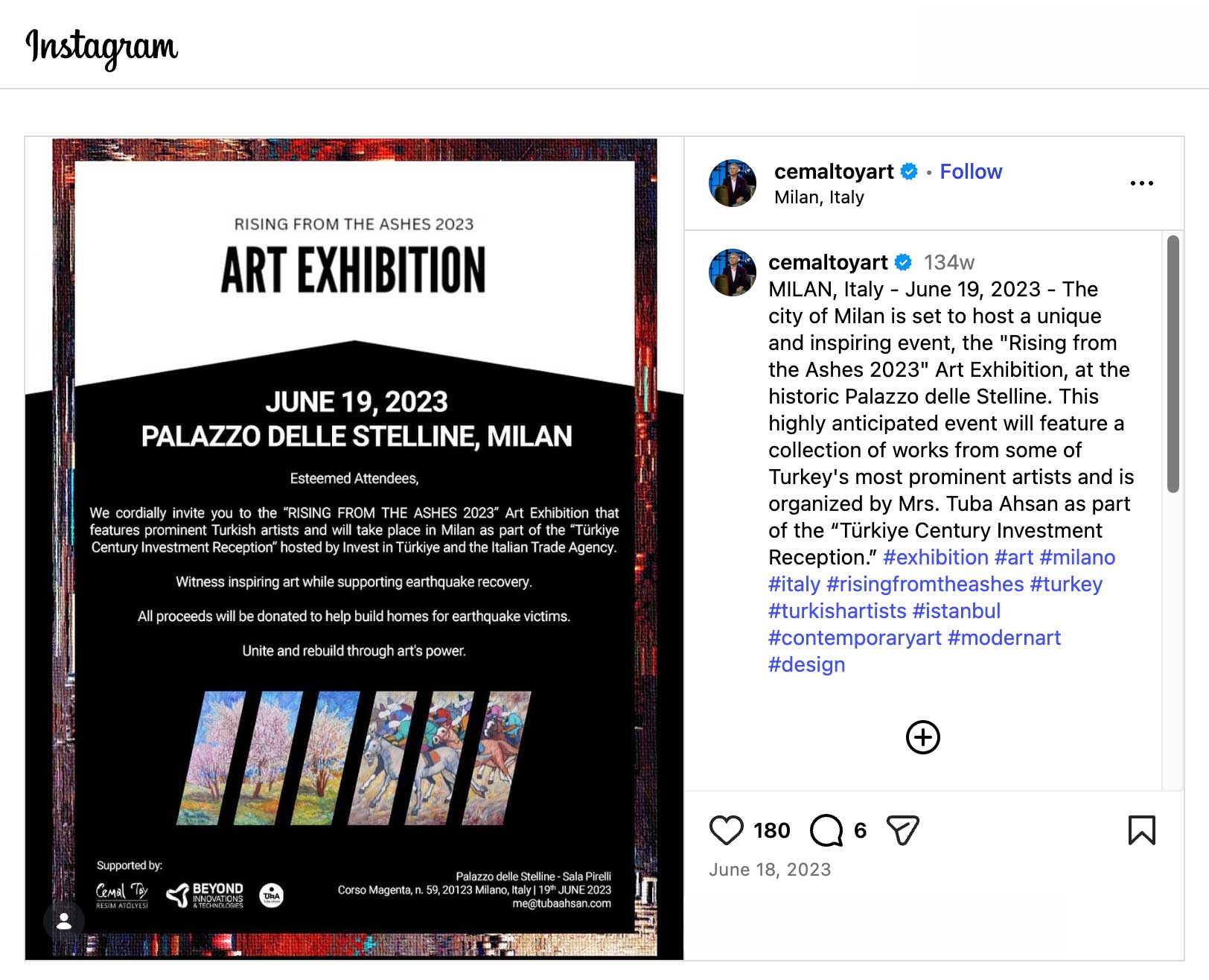 Milan Exhibition Instagram